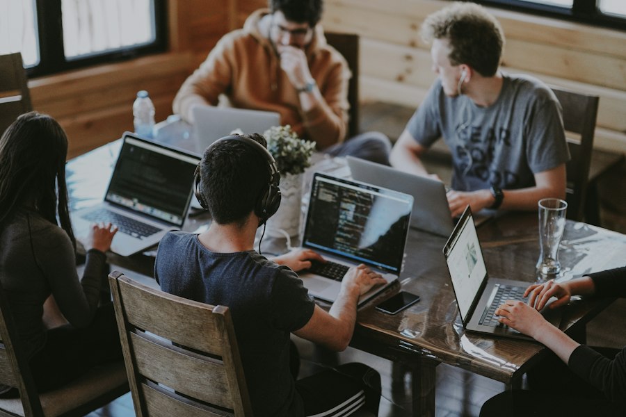 A dedicated development team collaborating